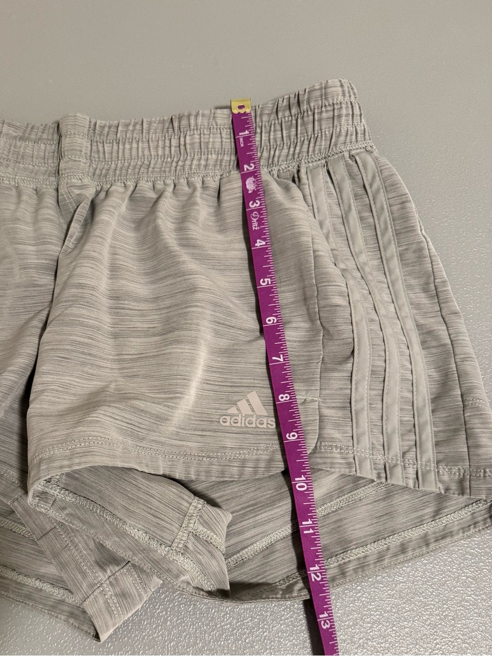adidas Aeroready Women's Athletic Shorts - Light Gray Side Stripes Small - Picture 5 of 5